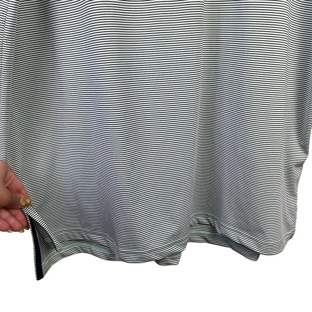 Ralph Lauren Men Size XL Green White Striped Polo Golf Lightweight Outdoor Shirt